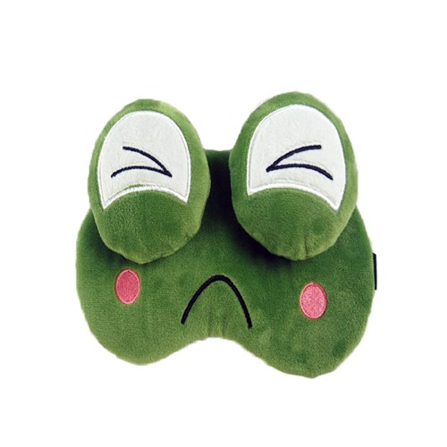 Cute Cartoon Novelty Aniaml Happy Laugh Green Frog Sleep Mask Sleping Mask Eye Mask for Sleeping with Big Eyes Short Plush Blindfold Eye Cover Eye Cover for Women Men Kids Adult Girls Boys Frog