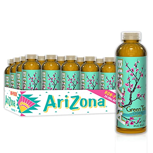 AriZona Green Tea with Ginseng and Honey, 20 Fl Oz (Pack of 24) - Green Tea - 20 Fl Oz (Pack of 24)