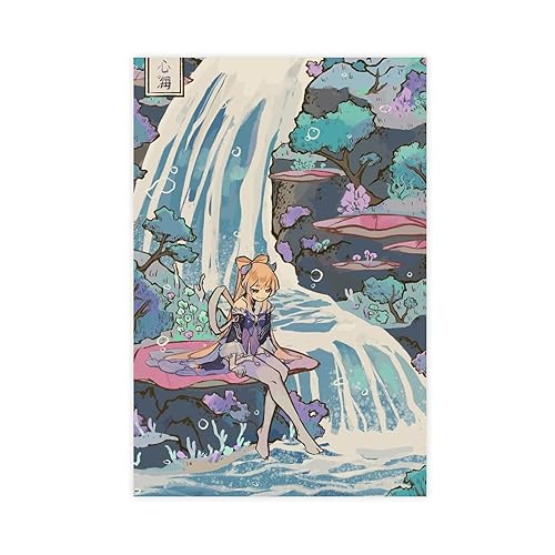 Kokomi Genshin Impact Anime Poster Canvas Poster Bedroom Decor Sports Landscape Office Room Decor Gift Unframe： 12x18inch(30x45cm) - 46L x 30W cm - Kokomi Genshin Impact Anime Poster