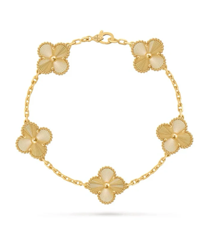 Vintage Alhambra bracelet, 5 motifs 18K yellow gold - Van Cleef & Arpels