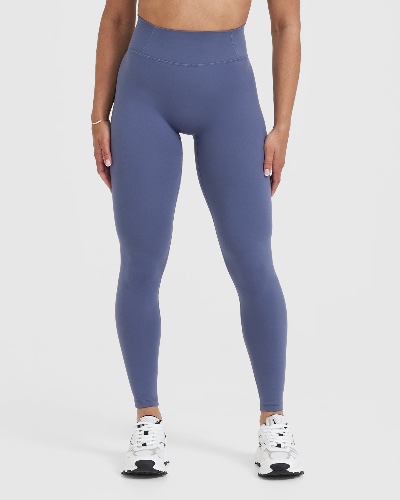 Timeless High Waisted Leggings | Slate Blue | M - Long