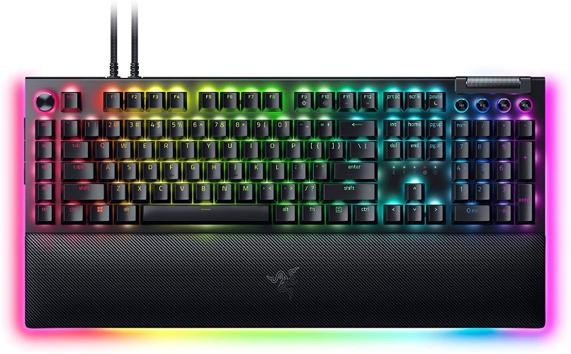 Razer BlackWidow V4 Pro Wired Mechanical Gaming Keyboard: Green Mechanical Switches Tactile & Clicky - Doubleshot ABS Keycaps - Command Dial - Programmable Macros - Chroma RGB - Magnetic Wrist Rest - Green Switches - Tactile & Clicky