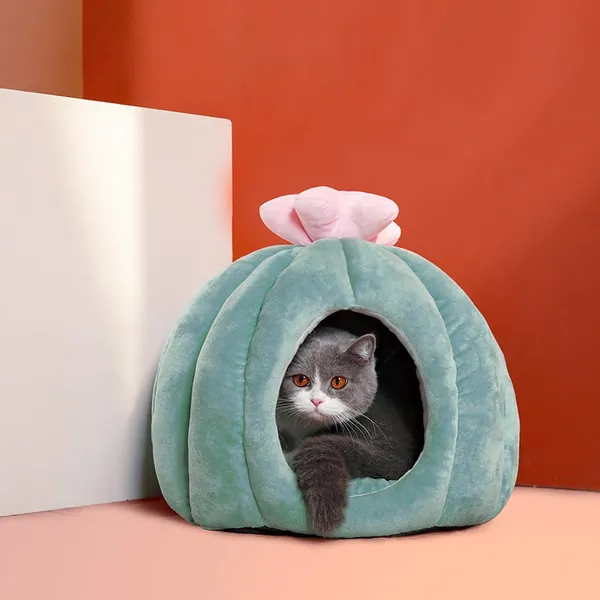 Cactus Cat Cave with Removable Cat Bed Cushion by Estilo Living