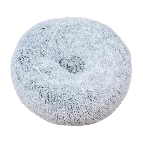 Extra Plush Calming Round Donut Cat Beds by Estilo Living - Easton Gray / Medium: 60cm (D) / 23.62"(D)