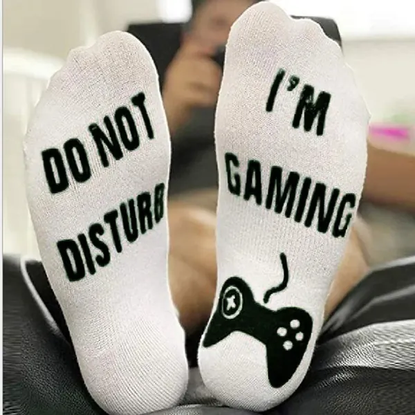 Do Not Disturb Gaming Sock, Perfect Unisex Gift for Boyfriend/Girlfriend - rubber design