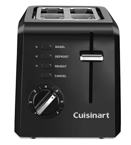 Cuisinart CPT-122BK 2-Slice Compact Plastic Toaster, Black - Black - 2-Slice - Toaster