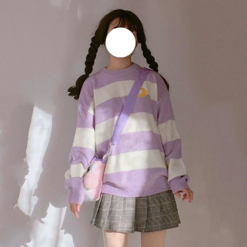 Magic Moon Knit Sweater - Lavender