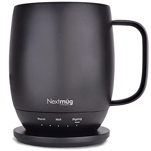 Nextmug - Temperature-Controlled, Self-Heating Coffee Mug (Black - 14 oz.) - Black