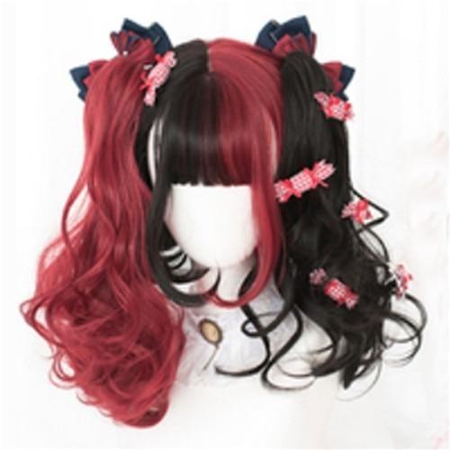 Black and Red Wigs with Same Length - Long Ponytail Wig