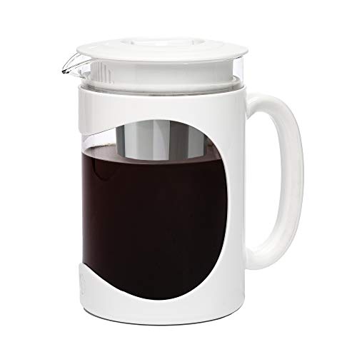 Primula Burke Deluxe Cold Brew Iced Coffee Maker, Comfort Grip Handle, Durable Glass Carafe, Removable Mesh Filter, Perfect 6 Cup Size, Dishwasher Safe, 1.6 qt, White - 1.6 qt Black Coffee Maker