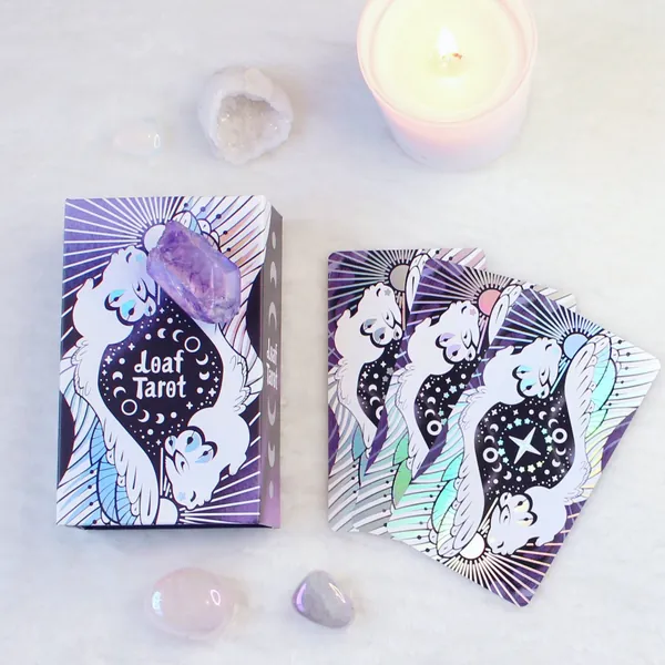 The Loaf Tarot Deck & Hardback Book | Cute Indie Spirit Animal Tarot Cards | 76 Artists' Collaboration | Wicca / Pagan Gift | Holographic