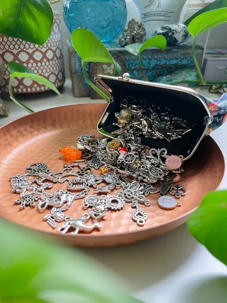 Floral Coin Purse of Charms | Charm Casting Divination | Gifts for Witches | Witches Brew Lucky Dip | Each Scoop is Unique!