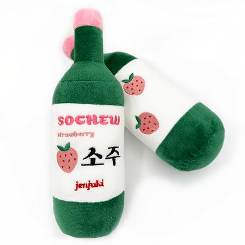 Jenjuki Sochew Soju Pet Toy with Squeaker (Strawberry) - Strawberry