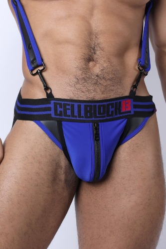 Buckle Up Zipper Jockstrap | Medium / Blue