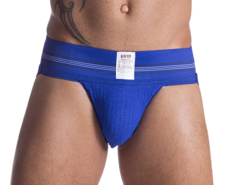 GYM mens 3" Wide Band Classic Athletic Supporter - Medium Royal Blue