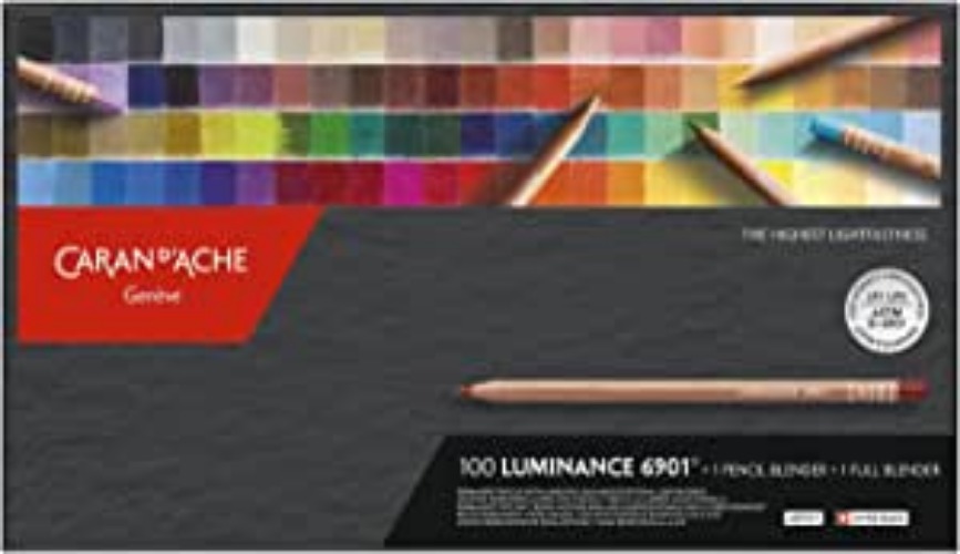 Caran d'Ache Luminance Box - 100 Assorted including 1 pencil blender, 1 full blender
