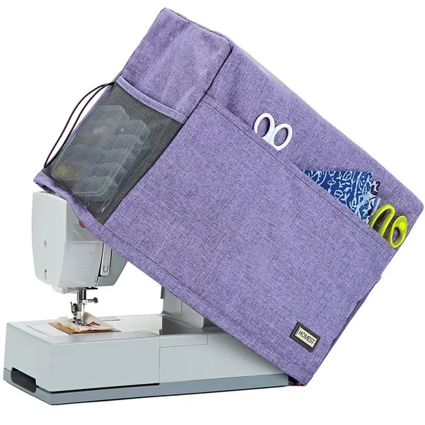 Sewing Machine Dust Cover with Storage Pockets (Purple)