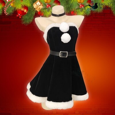 【Size S-XXL】DokiDoki-R Anime Seishun Buta Yarou wa Bunny Girl Senpai no Yume wo Minai Cosplay Mai Sakurajima Christmas | Black / M