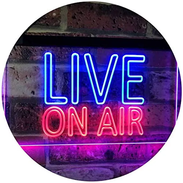 ADVPRO On Air Live Recording Studio Video Room Dual Color LED Neon Sign Blue & Red 12" x 8.5" st6s32-i3064-br