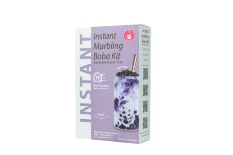 O's Bubble Instant Boba Kit Marbling Boba Kit | boba tea kit | Tapioca pearl | Marbling Syrup | Non-Dairy | Shelf Stable | Vegan | Gluten-Free | Taro (Pack of 4) - Taro