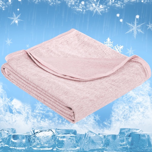 CHOSHOME Cooling Blanket for Hot Sleepers Lightweight Summer Cold Thin Blankets for Sleeping, Hot Flashes Night Sweats, Soft Blanket for Bed, Queen Size, Pink - Pink Queen 78" x 86"