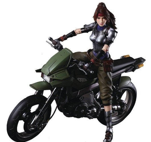 Square Enix Final Fantasy VII Remake: Jessie and Motorcycle Play Arts Kai Action Figure Set Jessie: W 3.13" x D 2.23" x H 9.72" - 