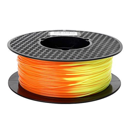 Temp Color Changing PLA Orange to Yellow PLA Filament 1.75 mm 1KG 3D Printer Filament 2.2LBS Spool Heat Color Change Filament for FDM 3D Printing Material 3D Pen Material CC3D - Orange to Yellow