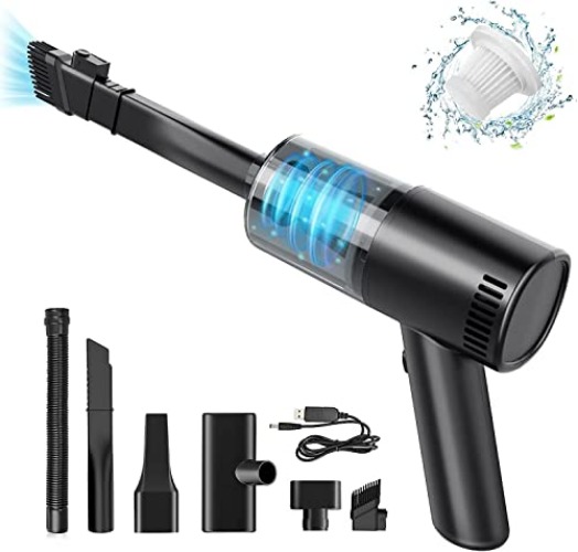 WHJC Akku Handstaubsauger, 9000Pa USB aufladbar Tragbar Leicht Mini Staubsauger, 4000mAh Auto-Staubsauger, Nass & Trocken Handsauger, für den Auto, Haus, Küche, Tierhaare - 1 Pack