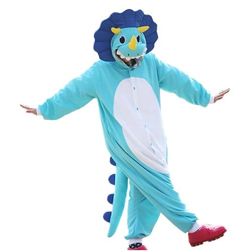Lifeye Adult Triceratops Pajamas Animal Cosplay Costume - XX-Large - Blue
