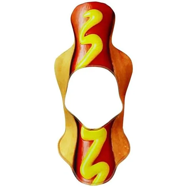 Funny Hot Dog Hat Headgear Party Food Hat Hot Dog Head Cover Cartoon Headgear for Halloween Party Cosplay Fancy Dress