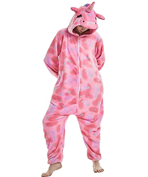 DICUIRD Unisex Adult One Piece Animal Pajamas, Cosplay Christmas Colorful Sleepwear Onesies Outfit Birthday Gift