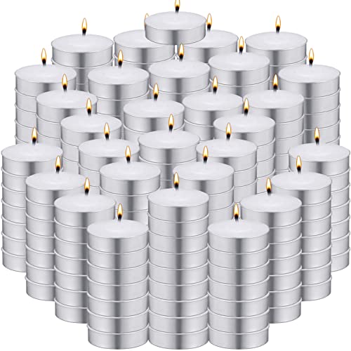 Huquary 800 PCS Unscented Tealight Candles Bulk, 4 Hour Burn Time, Mini Paraffin Votive Candles Tealights, Dripless Long Lasting Mini Candles for Home Pool SPA Shabbat Weddings(White) - White