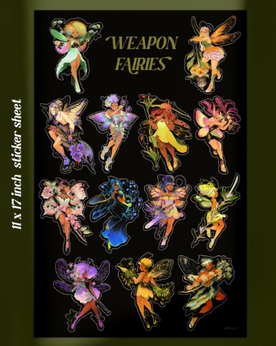 Weapon Fairies Giant Sticker Sheet