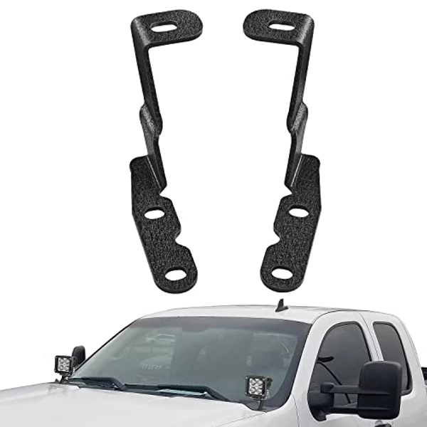 Nilight Ditch Light Brackets Hood Mount Brackets for Auxiliary Offroad LED Pod Light Work Light Compatible with 2007-2013 GMC Yukon Sierra & Chevy Suburban Tahoe Silverado, 2 Years Warranty,Black