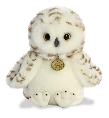 Aurora® Adorable Miyoni® Snowy Owlet Stuffed Animal - Lifelike Detail - Cherished Companionship - White 10 Inches