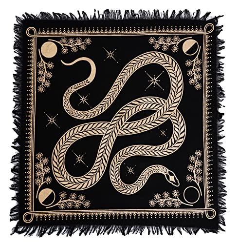 ASAV Tarot Altar Cloth Golden Snake Dragon Table Napkin Cloth Witchery Supplies Home Decor Wall Art Spiritual Witchcraft Square (24x24 Inches (61x61 Cm)) - 24x24 Inches (61x61 Cm)