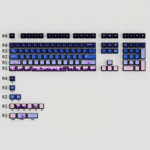 Night In The Neko City Keycaps | Keycap Set