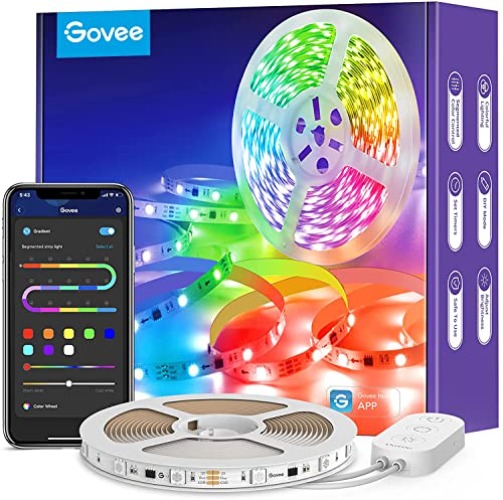 Govee RGBIC LED Strip 5m, Segmented Rainbow-Like Colour Picking LED Lights, Bluetooth APP Control Music Sync LED Lights for Bedroom, Party, Kitchen, TV, Christmas - 5M