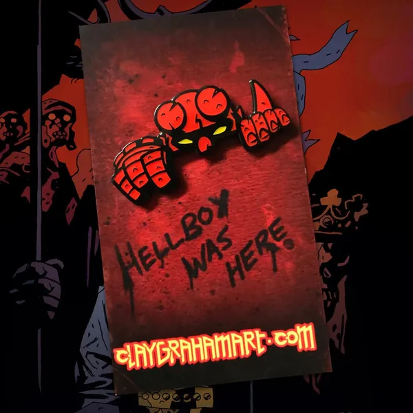 Hellboy Was Here Pin