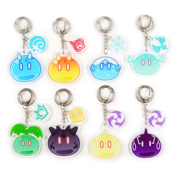 Slime Acrylic Charms Epoxy Genshin Impact Key Rings Elemental Slimes - Electro