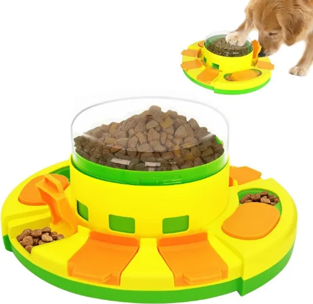 Holihoos Dog Puzzle Toys, Interactive Dog Toys for IQ Training & Mental Enrichment, Treat Food Dispensing Slow Feeding to Aid Pet Digestion Level 1 & Level 2 (Green)