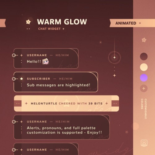 Warm Glow: Chat Widget (StreamElements) - Melonturtle's Ko-fi Shop