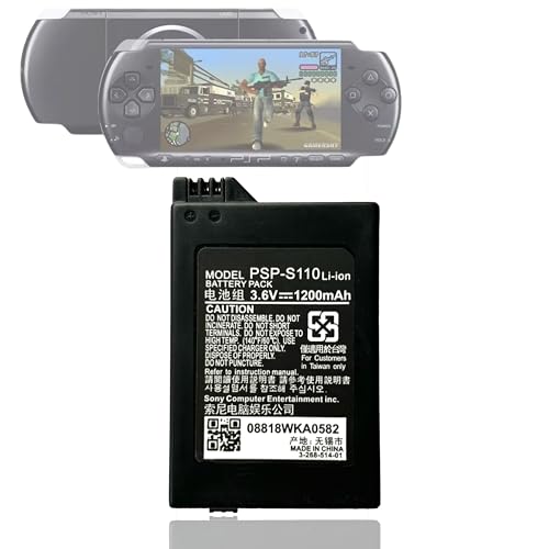 CQCQ PSP-S110 for Sony System Battery PSP-2000 PSP-3000 PSP-3001 PSP-3004 PSP-3008 3005 3006 3007 3008, 3010 PSP 2000/3000 Handheld Gaming Console System （3.6V 1200mAh）