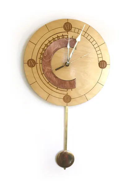Wooden Chrono Trigger clock with swinging pendulum