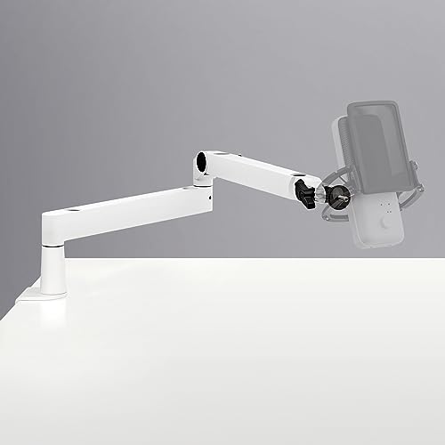 Elgato Wave Mic Arm LP White - Premium Low Profile Mikrofonarm für einen sauberen Arbeitsplatz, Tischklemme, vielseitig, voll einstellbar, ideal für Podcast, Streaming, Gaming, Home Office - Mic Arm - Low Profile (Weiss)
