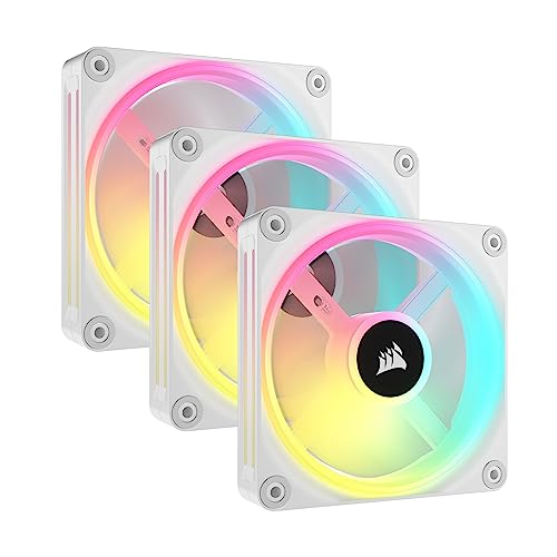 Corsair iCUE LINK QX120 RGB 120mm Magnetic Dome RGB Fans - Triple Fan Starter Kit with iCUE LINK System Hub - White - Triple (120mm) - White