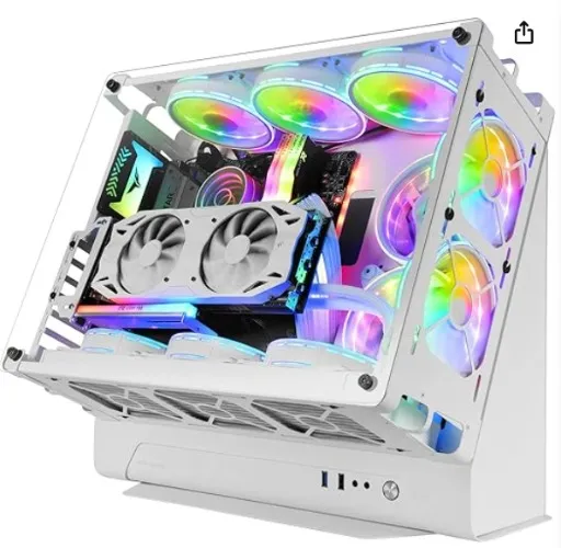 MARSGAMING MCB White Gaming PC Case ATX XL, Custom Premium Edition, Modular Structure Double Room