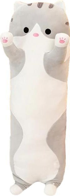 Kawaii Animals Body-Pillow (7 VARIANTS, 3 SIZES) - Grey Cat / 35" / 90 cm