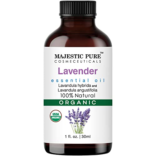 Majestic Pure Lavender USDA Organic Essential Oil | 100% Organic Essential Oil for Aromatherapy, Massage and Topical Uses | 1 fl. Oz - Lavender - 1 Fl Oz (Pack of 1)