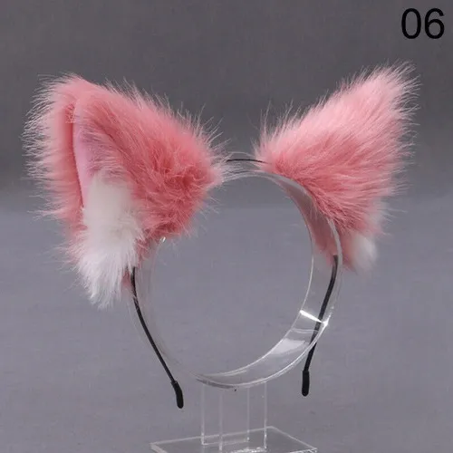29 COLORS Girl Furry Cat Fox Animal Ear Hairpin Faux Fur Headband Cosplay Decor  | eBay